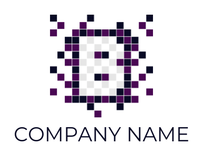pixels forming letter b shape for IT logo design