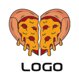 Make a food logo heart shape pizza