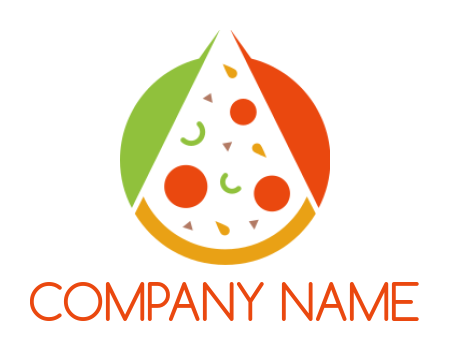 food logo icon pizza inside negative space circle