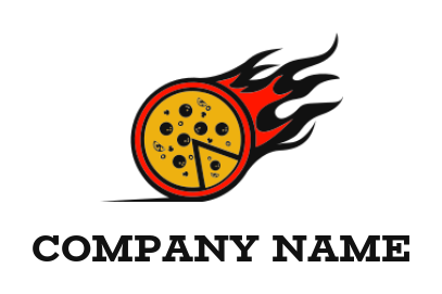 Food logo pizza on fire