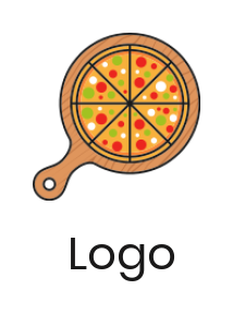 generate a food logo of pizza on pan