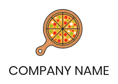 generate a food logo of pizza on pan
