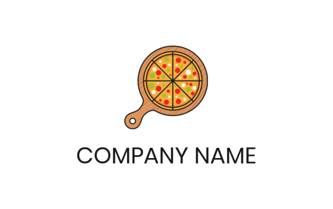 Design a logo of pizza on pan 