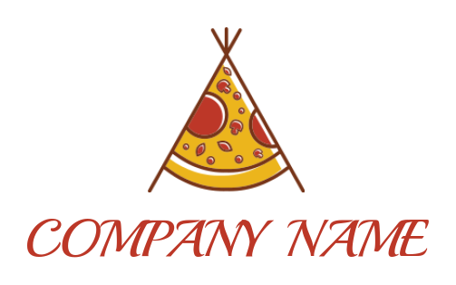 restaurant logo maker pizza slice in line tipi - logodesign.net