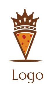 create a restaurant logo pizza slice with crown
