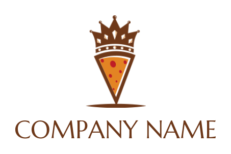 create a restaurant logo pizza slice with crown