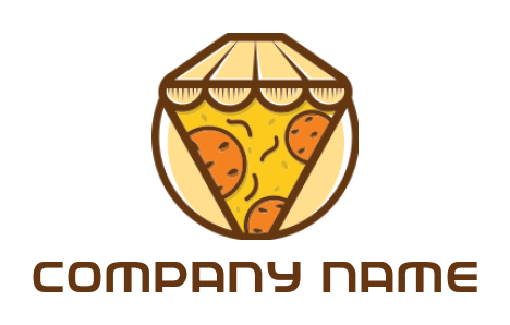 restaurant logo maker pizza slice with overhang in circle