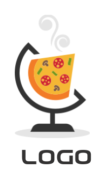 Restaurant logo template a slice of pizza