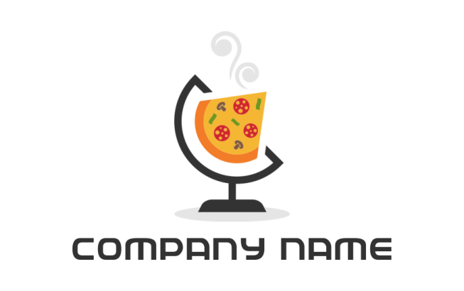 Restaurant logo template a slice of pizza