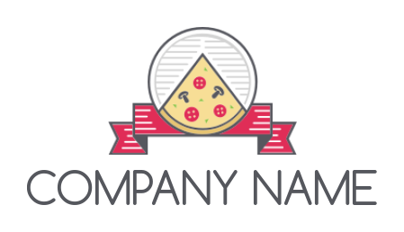 Restaurant logo pizza slice inside circle