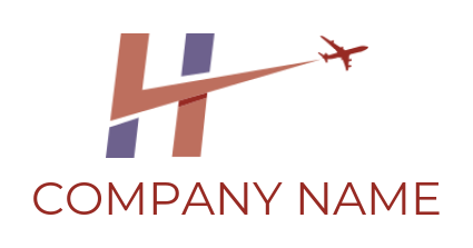 Create a Letter H logo of Plane going with the letter H