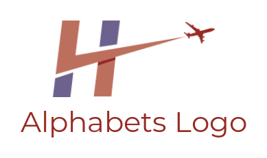 travel logo plane flying forming Letter H