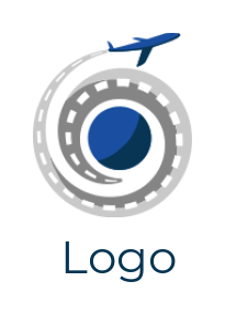 logistics logo of plane jet forming road koru
