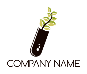 medical logo image plant in test tube - logodesign.net