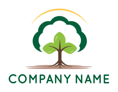 make an agriculture logo plant merged with tree