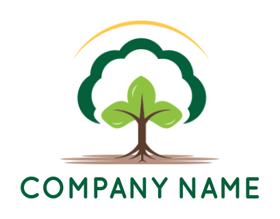 agriculture logo illustration plant merged with tree - logodesign.net