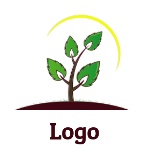 logo concept of plant growing with stem and leaves