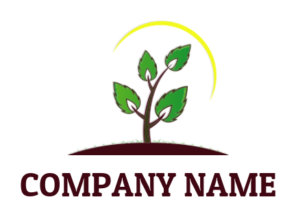 logo concept of plant growing with stem and leaves