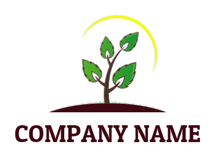 agriculture logo icon plant growing with stem and leaves - logodesign.net