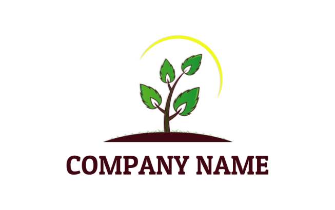 agriculture logo icon plant growing with stem and leaves - logodesign.net