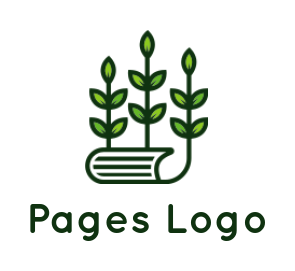 agriculture logo icon plant with leaves on document