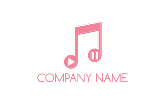 music logo play and pause button in music note | Logo Template by ...
