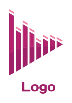 create a music logo symbol play button equalizer