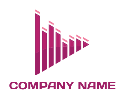 create a music logo symbol play button equalizer