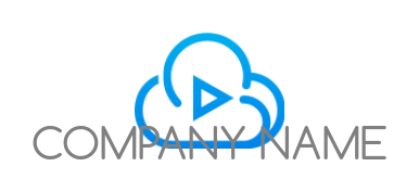 play button in clouds 