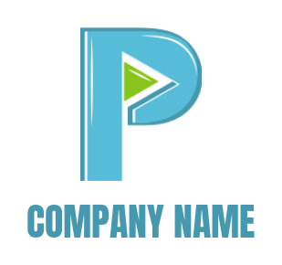 Generate a Letter P logo play button incorporated with letter p 