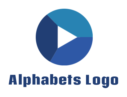 alphabets logo play button inside Letter O