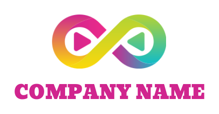 create a media logo play button inside infinite