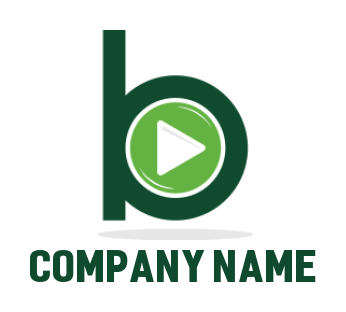 Design a Letter B logo play button inside letter B