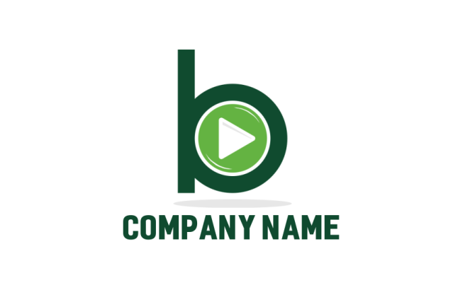 Design a Letter B logo play button inside letter b