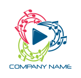 make a music logo play button inside music notes