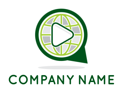 design a media logo play button in talking globe