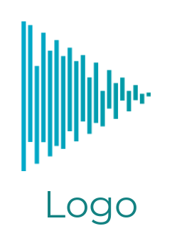 advertising logo play button made of sound waves