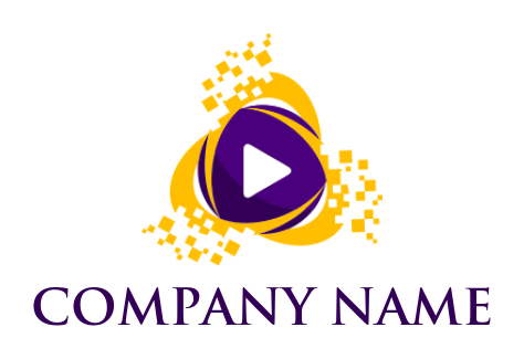 generate a media logo play icon trailing pixels