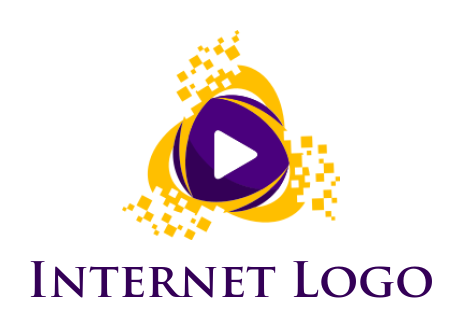 generate a media logo play icon trailing pixels