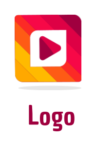 media logo play symbol colorful rounded square