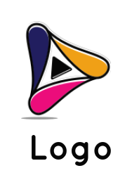 media logo play symbol inside the abstract shape