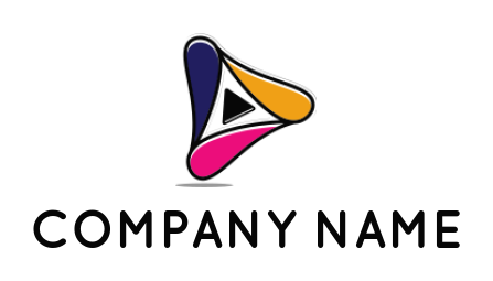 play symbol inside the abstract shape logo template