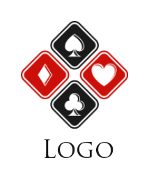 games logo symbol playing card suit in squares