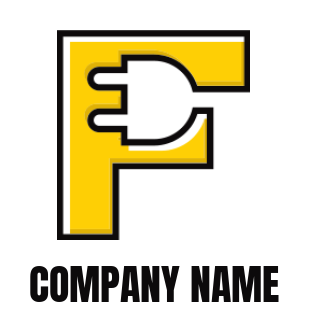 Create a Letter F logo plug inside letter F 