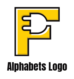 Create a Letter F logo plug inside letter F 