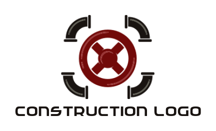 construction logo plumbing door wheel with pipes