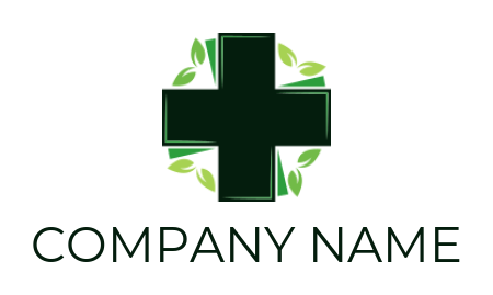 generate a medical logo plus sign with leaves - logodesign.net