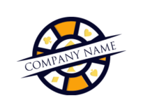 gambling logo maker poker chip with card suits