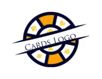 gambling logo maker poker chip with card suits