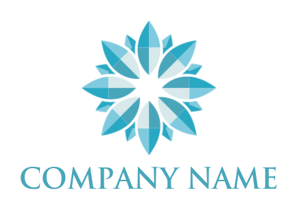 gemstones logo poly dandelion with many petals 